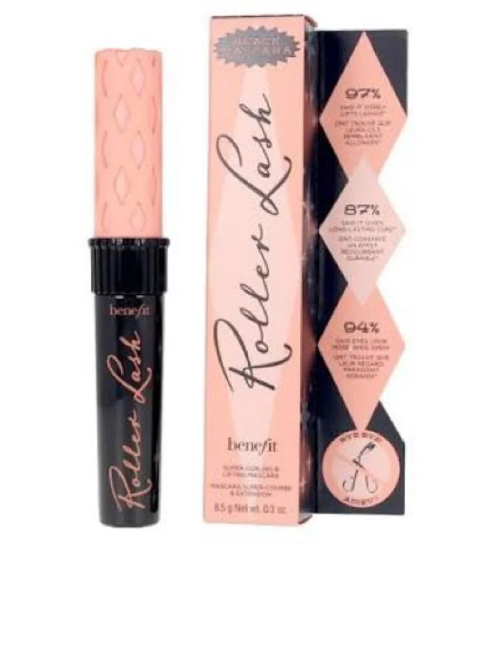 Benefit Roller Lash Mascara in Black with Peach-Pink Accents